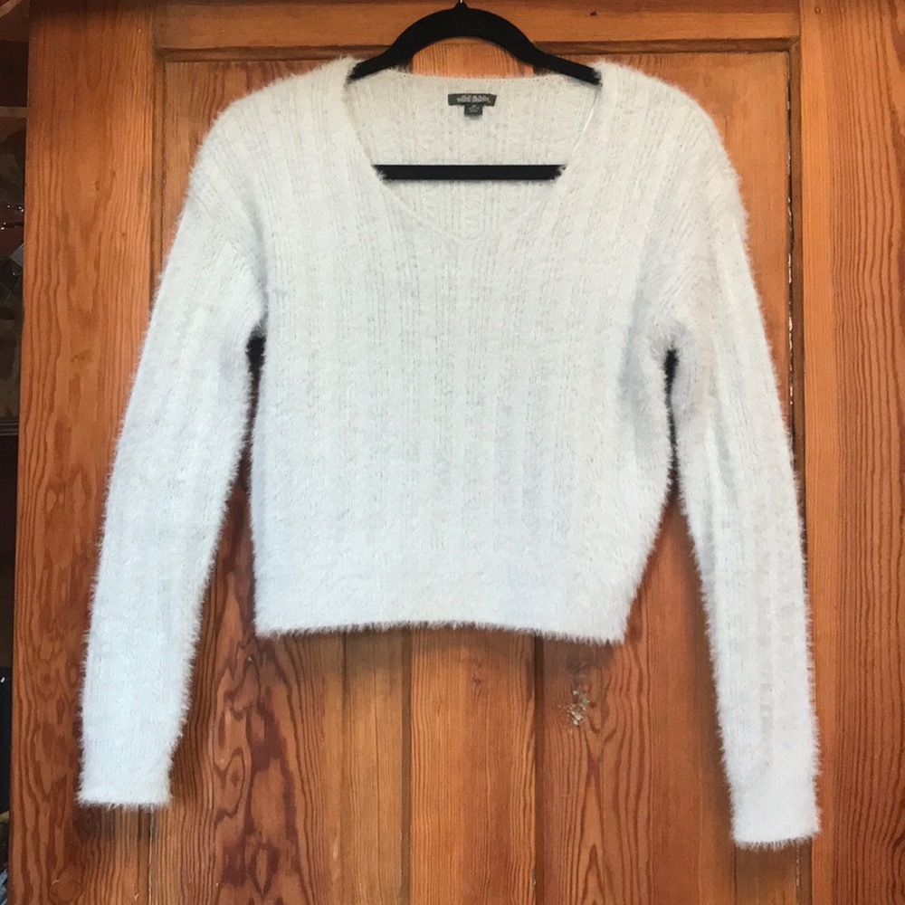 Cropped eyelash sweater